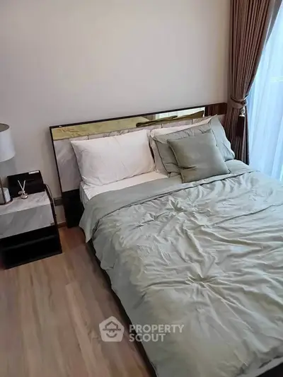 Cozy bedroom with elegant decor and natural light