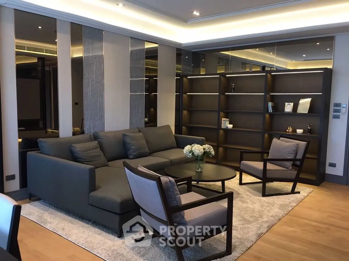 Luxurious modern living room with elegant furniture and stylish decor