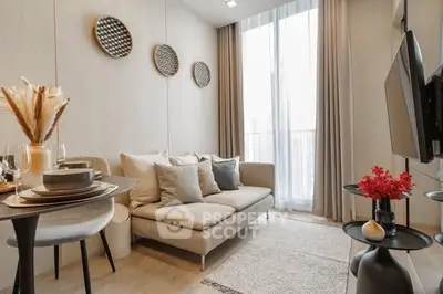 Modern living room with stylish decor and natural light