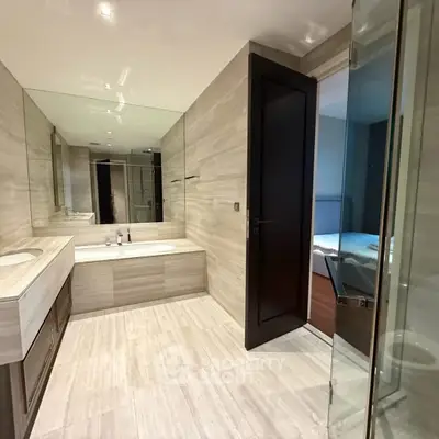 Luxurious modern bathroom with elegant design and spacious layout