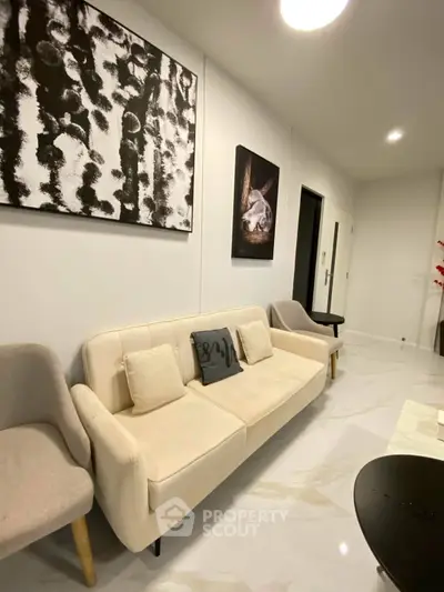 Modern living room with stylish decor and comfortable seating