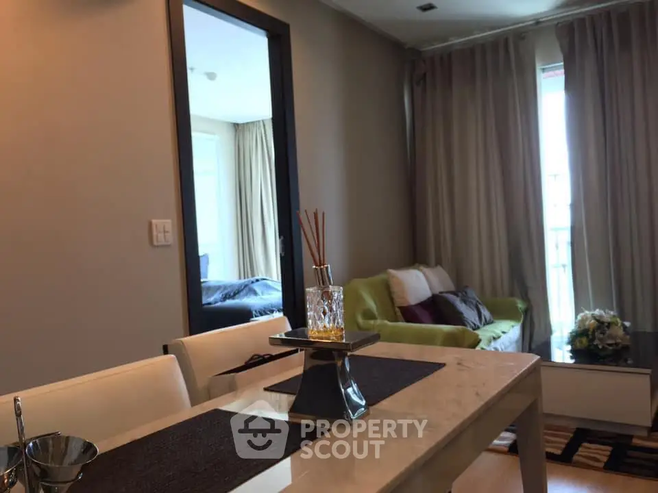Modern living room with dining area and stylish decor