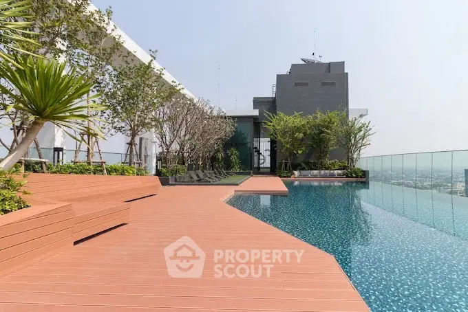 Luxurious rooftop pool with stunning city views and modern design
