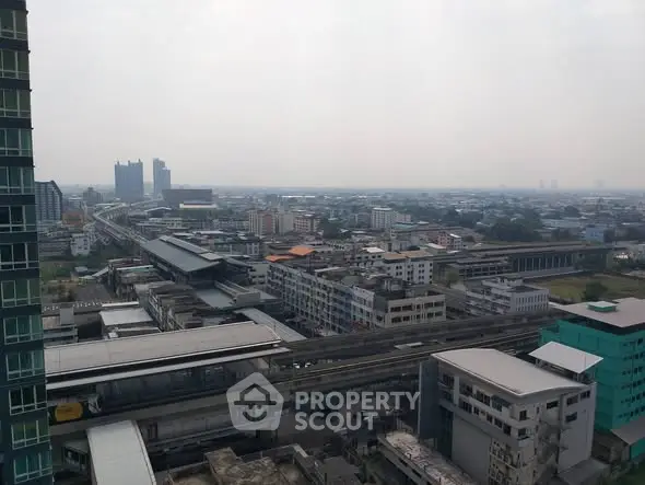 Stunning cityscape view from high-rise building showcasing urban landscape and skyline.