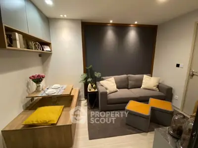 Modern living room with stylish furniture and cozy ambiance