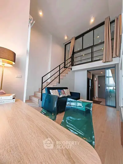 Modern duplex apartment with stylish open layout and mezzanine level