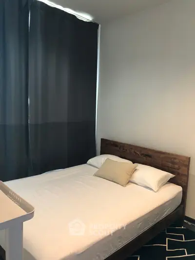 Cozy bedroom with modern decor and natural light