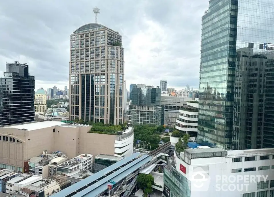 Stunning cityscape view of modern skyscrapers and urban architecture in a bustling metropolis.