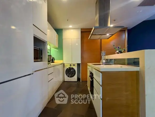 Modern kitchen with sleek cabinets and built-in appliances