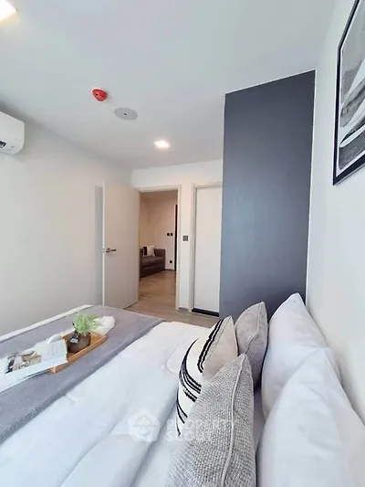 Modern bedroom with stylish decor and cozy ambiance
