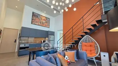 Modern loft apartment with stylish kitchen and cozy living area