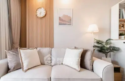 Stylish living room with cozy sofa and elegant decor