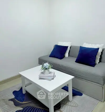 Modern living room with stylish sofa and elegant decor