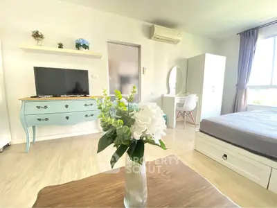 Bright and airy bedroom with modern decor and natural light