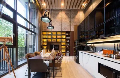 Stunning modern living room with high ceilings and elegant decor