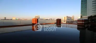 Stunning rooftop pool with panoramic city skyline views