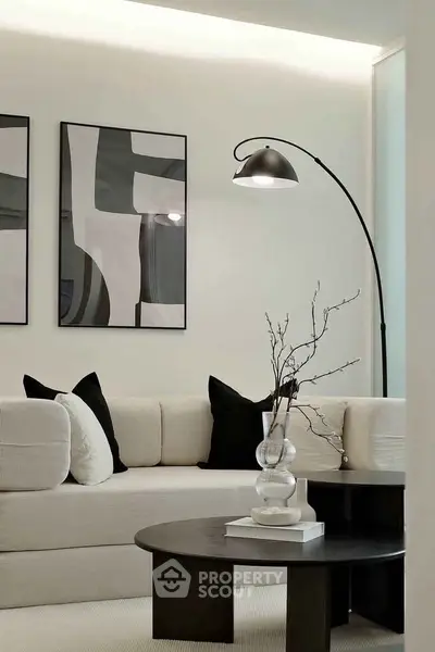 Modern living room with stylish decor and contemporary furniture