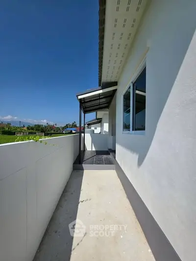 Charming balcony with scenic view and modern design