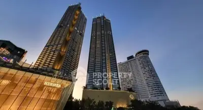 Stunning skyscraper view at dusk with modern architecture