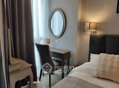 Cozy bedroom with elegant decor and natural light