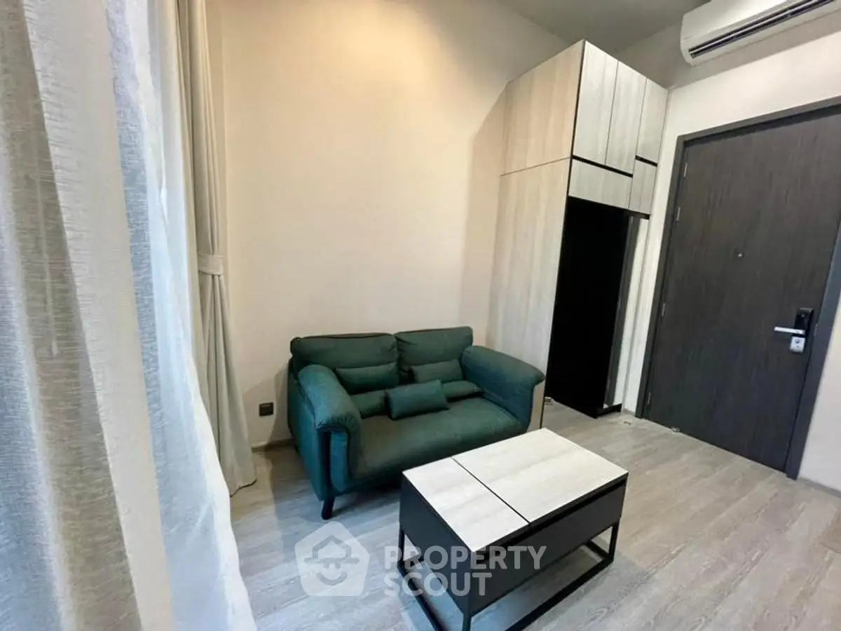 Cozy living room with modern furniture and sleek design