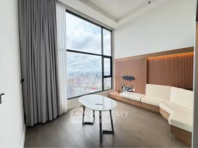 Stunning living room with panoramic city view and modern decor