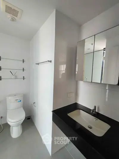 Modern bathroom with sleek fixtures and minimalist design