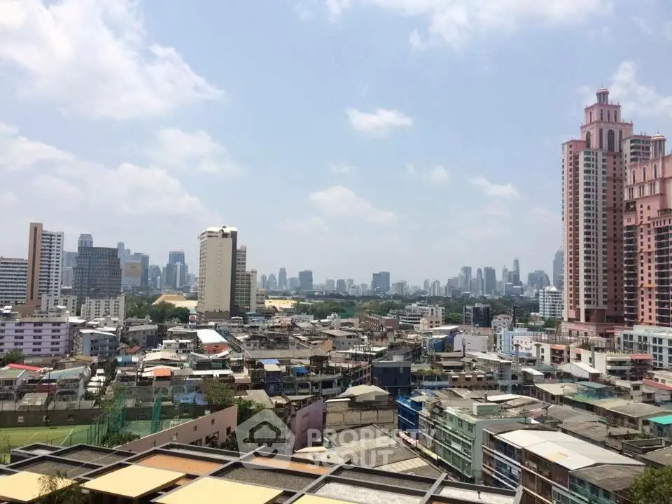 Stunning cityscape view showcasing diverse architecture and skyline under a clear blue sky.