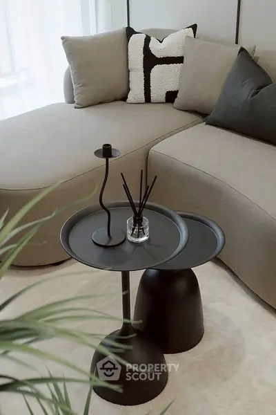 Stylish modern living room with elegant furniture and chic decor