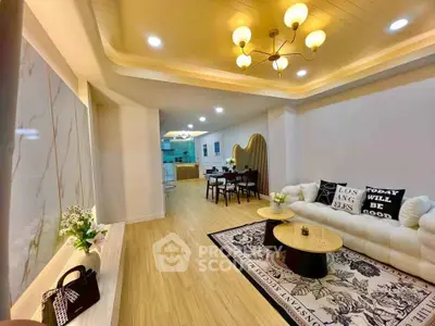 Spacious modern living room with elegant decor and open layout