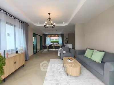 Spacious modern living room with elegant decor and natural light