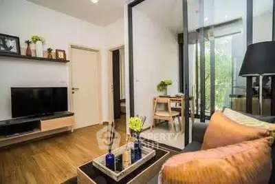 Modern living room with stylish decor and natural light