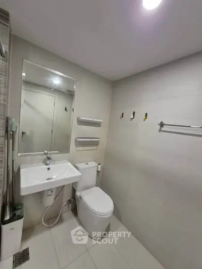 Modern bathroom with sleek fixtures and minimalist design