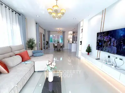 Spacious modern living room with elegant decor and open layout