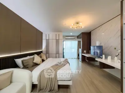 Luxurious modern bedroom with elegant decor and spacious layout