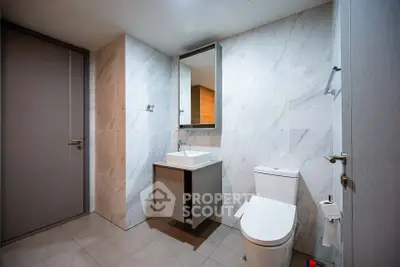 Modern bathroom with sleek design and elegant fixtures