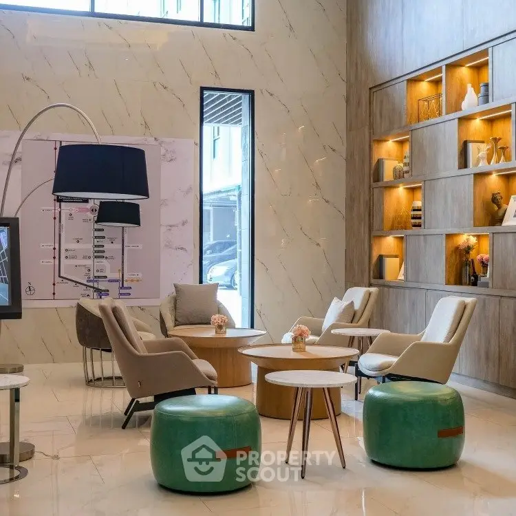 Luxurious modern lobby with elegant seating and stylish decor
