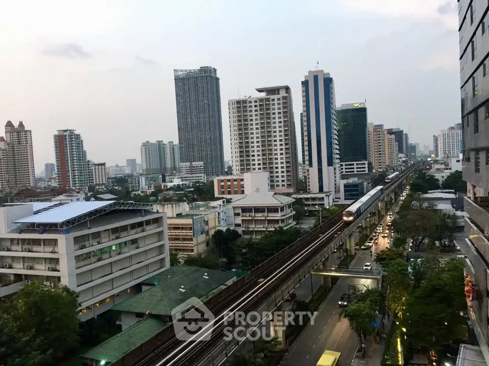 Stunning cityscape view with modern high-rise buildings and urban skyline, perfect for urban living enthusiasts.