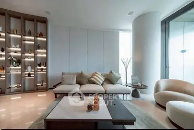 Luxurious modern living room with elegant furniture and stylish decor