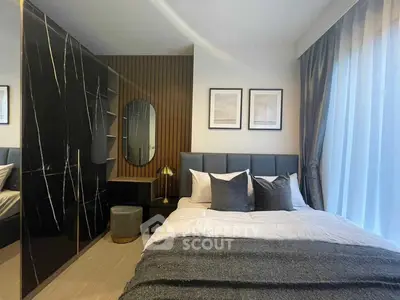 Luxurious modern bedroom with elegant decor and natural light