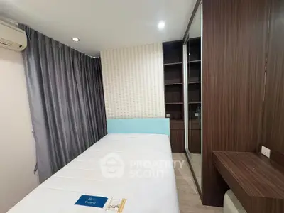 Modern bedroom with built-in wardrobe and stylish decor