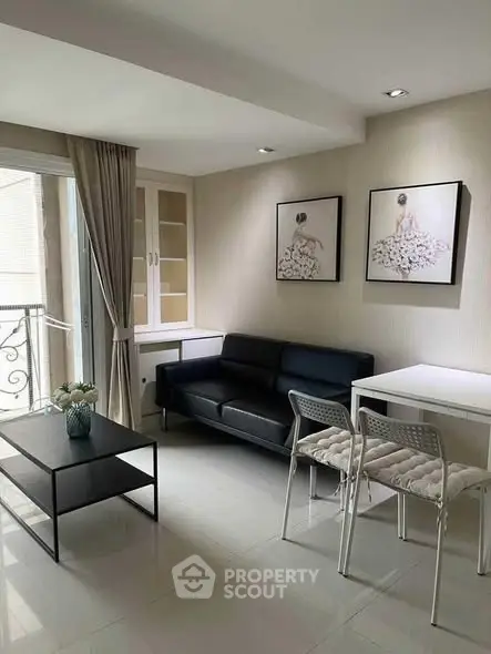 Modern living room with elegant decor and natural light