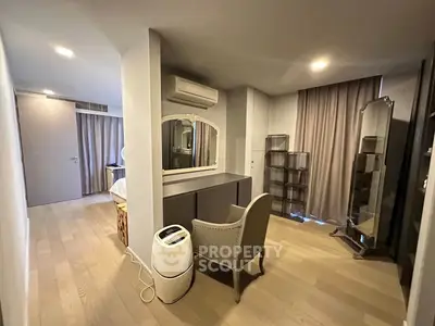 Spacious bedroom with elegant decor and modern air conditioning