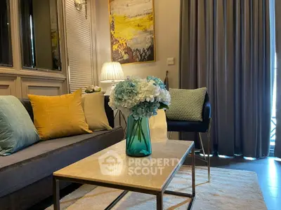Elegant living room with modern decor and cozy ambiance