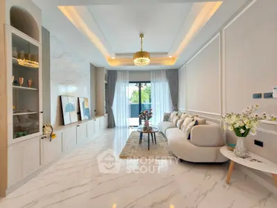 Luxurious modern living room with elegant decor and spacious layout