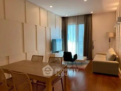 Modern living room with stylish decor and natural lighting