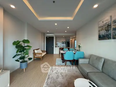 Spacious modern living room with elegant decor and open layout