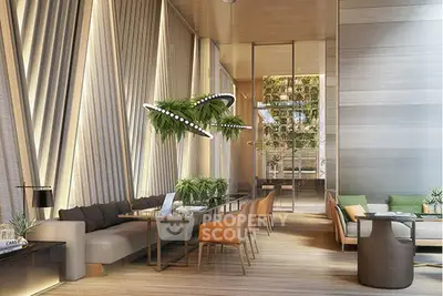 Luxurious modern living room with elegant decor and stylish furniture in a high-end apartment.