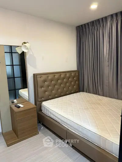 Modern bedroom with elegant bed and stylish decor