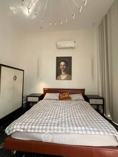 Chic bedroom with modern decor and stylish lighting